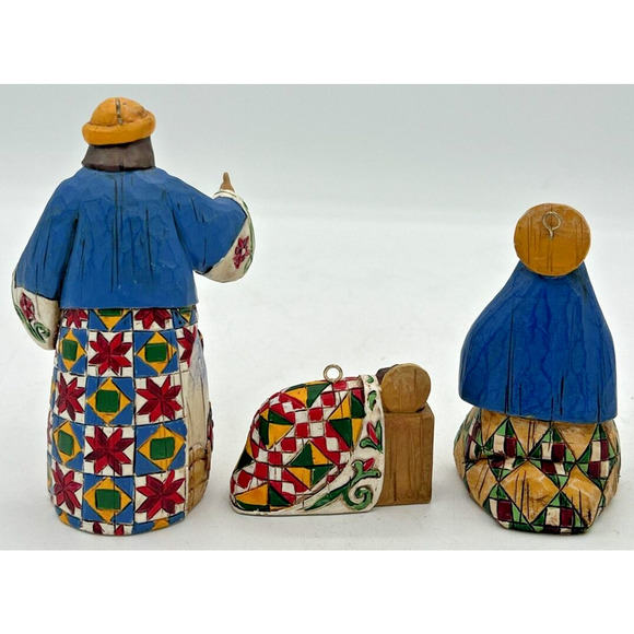 2004 Jim Shore Joy to the World Holy Family 3 Christmas Nativity Ornaments JS3 - Picture 2 of 6